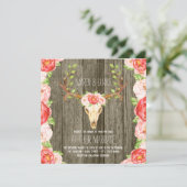 Invitation Deer Antler Bois rustique Mariage du sud-ouest (Debout devant)