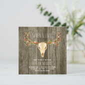 Invitation Deer Antler Bois rustique Mariage du sud-ouest (Debout devant)