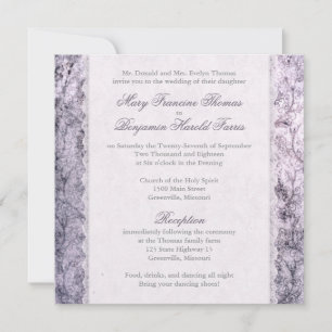 Invitation Deer Antler Damask Lilac Violet Mariage