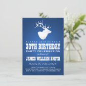 Invitation Deer Blue, fête moderne du 30e anniversaire (Debout devant)