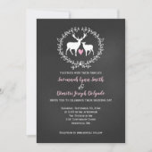 Invitation Deer Buck et Doe Chalkboard Mariage (Devant)