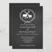 Invitation Deer Buck et Doe Chalkboard Mariage (Devant / Derrière)