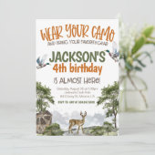 Invitation Deer Hunter Camo Birthday (Debout devant)