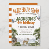 Invitation Deer Hunter Camo Birthday (Devant / Derrière)