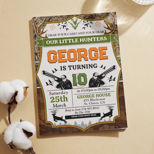 Invitation Deer Hunter fête d'anniversaire