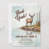 Invitation Deer Hunting Buck Yeah 40th Birthday Party (Devant)