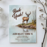 Invitation Deer Hunting Buck Yeah 40th Birthday Party<br><div class="desc">Celebrate another year buck wild with this rustic deer hunting–themed birthday party design, featuring a detailed watercolor deer standing in the woods. Perfect for outdoorsmen, hunters, and nature lovers, this design blends a rugged yet artistic woodland style with bold “Buck Yeah” birthday humor. Ideal for adult men of any age,...</div>