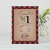 Invitation Deer Lumberjack Plaid Anniversaire (Debout devant)