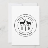 Invitation Deer Monogram Mariage campagnard rustique Nom du c (Dos)