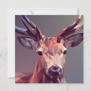 Invitation Deer Polygons Art Design Graphisme Animal Stag Pos