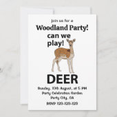 Invitation Deer Pouvons-Nous Jouer De Mignons Cerfs (Devant)