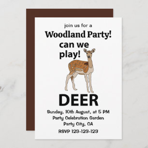 Invitation Deer Pouvons-Nous Jouer De Mignons Cerfs