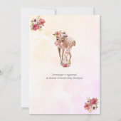 Invitation Deer Rabbit Baby shower Boho Chic Floral (Dos)