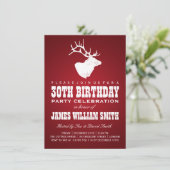 Invitation Deer Red, fête moderne du 30e anniversaire (Debout devant)