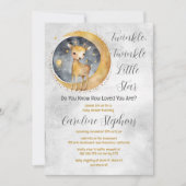 Invitation Deer Twinkle Twinkle Little Star Baby shower (Devant)