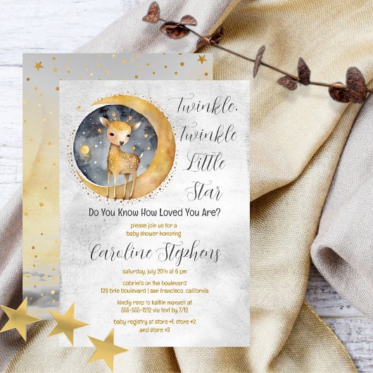 Invitation Deer Twinkle Twinkle Little Star Baby shower