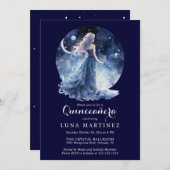 Invitation Déesse céleste Starry Night Sky Quinceañera (Devant / Derrière)