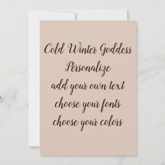 Invitation Déesse d'hiver (Dos)