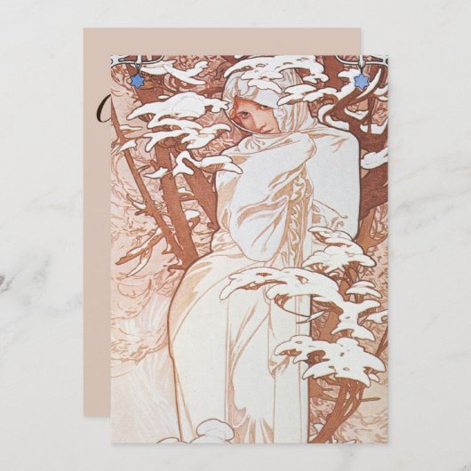 Invitation Déesse d'hiver (Devant / Derrière)