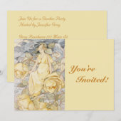 Invitation Déesse d'or Rose| Garden Party (Devant / Derrière)