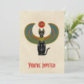 Invitation Déesse égyptienne des chats (Debout devant)