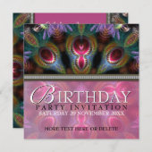 Invitation Déesse fractale Beauté Anniversaire Fête Invitatio (Devant / Derrière)