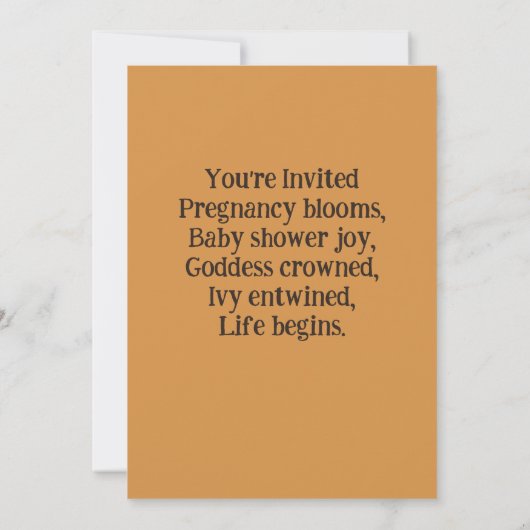 Invitation Déesse Mère de la Terre Druidique (Dos)