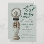 Invitation Déesse-mère païenne avec Baby shower Feuille (Devant / Derrière)