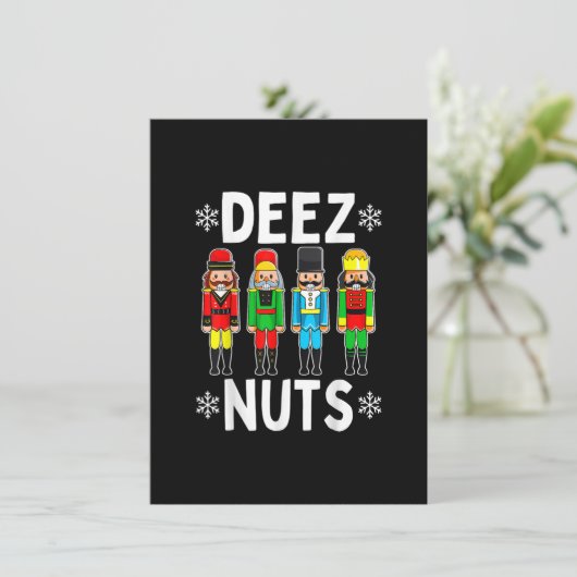 Invitation Deez Nuts Funny Nutcracker Mème de Noël (Debout devant)