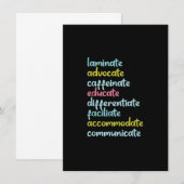 Invitation Défenseur du stratifié Cafféiner Éduquer (Devant / Derrière)