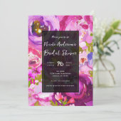Invitation Déferlements de rose et violet Fête de mariage flo (Debout devant)