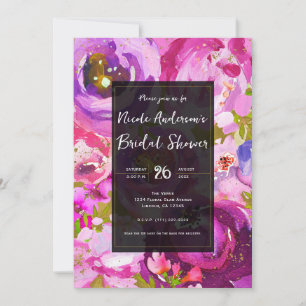 Invitation Déferlements de rose et violet Fête de mariage flo
