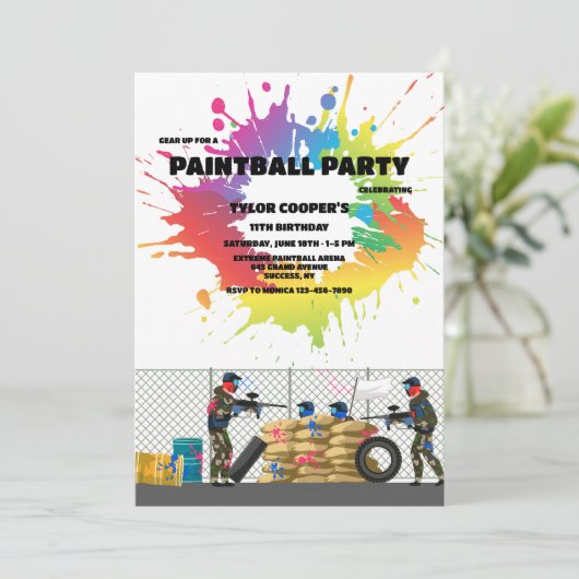 Invitation Défi de paintball (Debout devant)