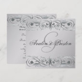 Invitation défilant en métal argenté de grande-duc (Devant / Derrière)
