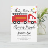 Invitation Défilé de bébé pour camion de pompiers (Debout devant)