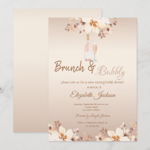 Invitation Défilé de ChampagneBeige Brunch et Bubbly Enterrem