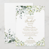 Invitation Défilé de douche de mariée avec verdure d'eucalypt (Devant / Derrière)