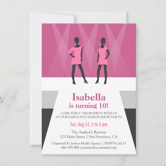 Invitation Défilé de mode Modern Models sur catéring pour fêt (Devant)
