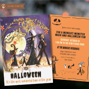 Invitation Défilé de monstres aquarelle fantaisiste Halloween