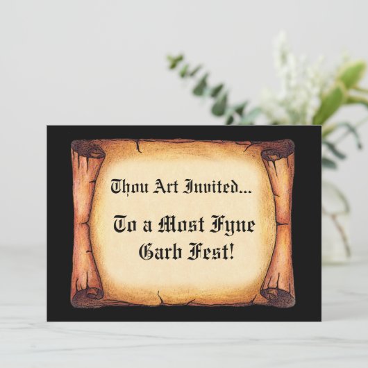 Invitation Défilement médiéval (Debout devant)