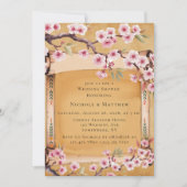 Invitation Défiler japonais Wedding shower de fleurs de ceris (Devant)