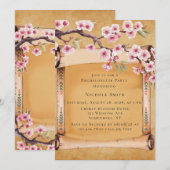 Invitation Défiler Japonaise Cerise Fleur Bachelorette (Devant / Derrière)