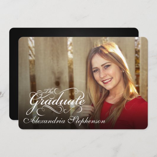 Invitation Défiler le script Graduation - Recouvrement photo (Devant / Derrière)