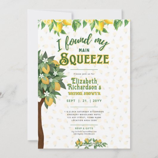 Invitation Définir pour l'été | Fun Lemon Squeeze Fête des ma (Devant)