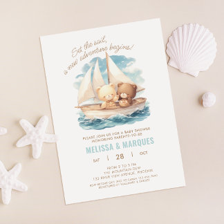 Invitation Définir Une Voile Nouvelle Aventure Mignonne Baby