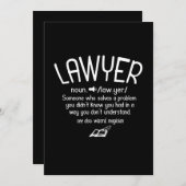 Invitation Définition d'avocat drôle (Devant / Derrière)