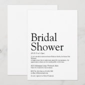 Invitation Définition De Fête des mariées Noir Et Blanc (Devant / Derrière)