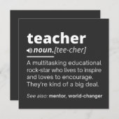 Invitation Définition de l'enseignant - Drôle Enseignant Ense (Devant / Derrière)