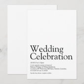 Invitation Définition de mariage (Devant / Derrière)