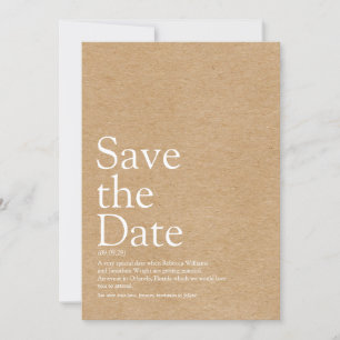 Invitation Définition de Minimaliste Rustique Enregistrer la